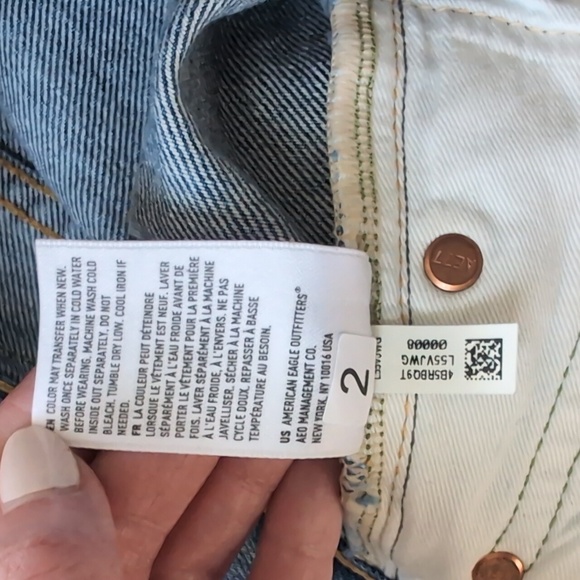 American Eagle AE77 Denim High Waist Cut-off Shorts Size 28 - Picture 9 of 9